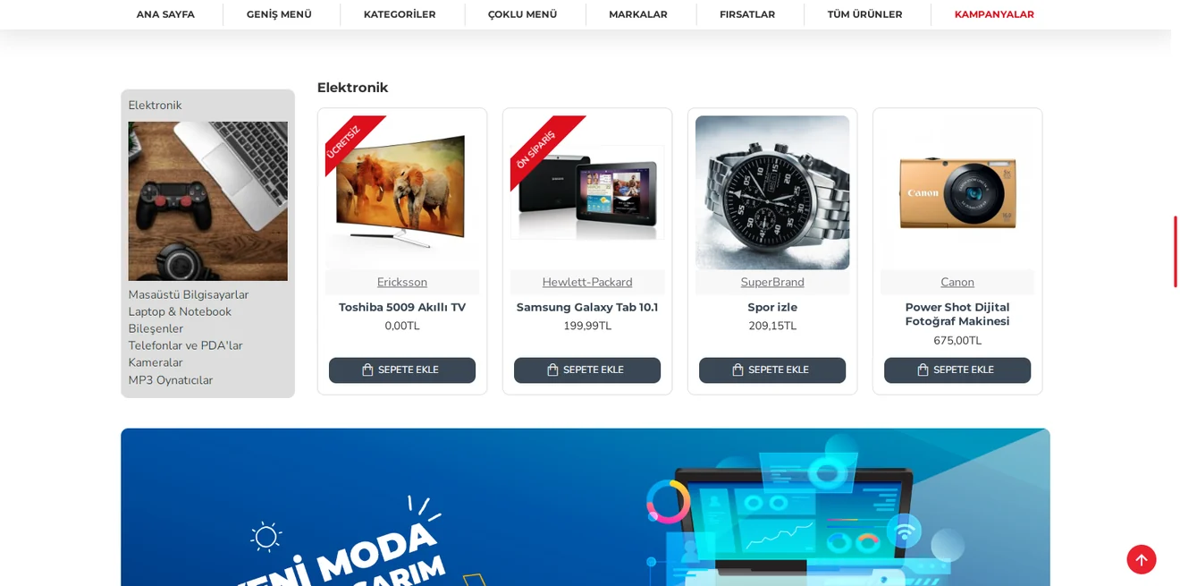 Shopgez mağaza arayüzü mobil görünüm