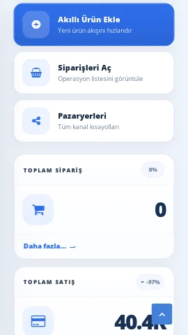 Yönetim paneli orta alan mobil