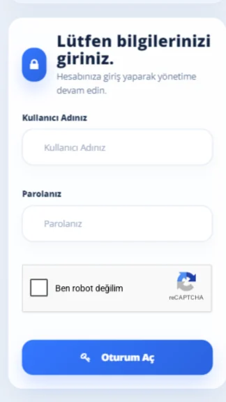 Giriş ekranı mobil form