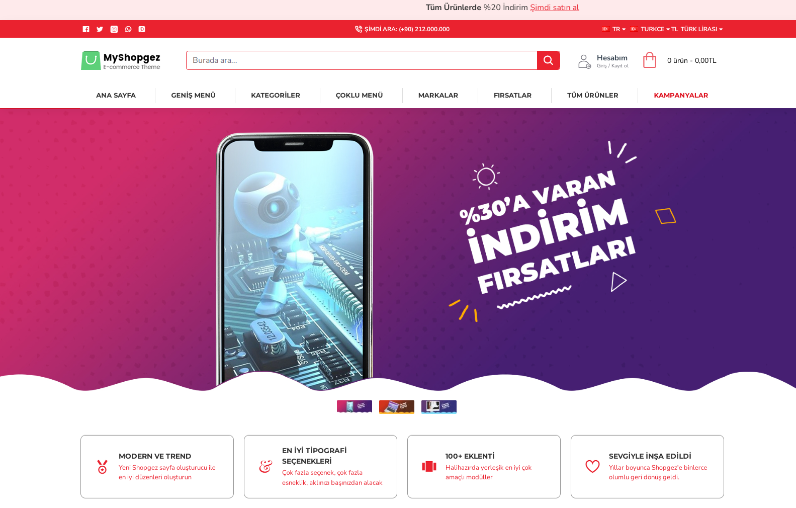Shopgez mağaza arayüzü